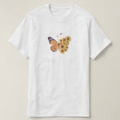 butterfly flowers tシャツ (デザイン正面)