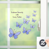 Butterfly Flutter in Blue - 優雅さを抱擁するバスルーム ウィンドウサイン (ホーム)