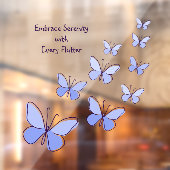 Butterfly Flutter in Blue - 優雅さを抱擁するバスルーム ウィンドウサイン (シート2)