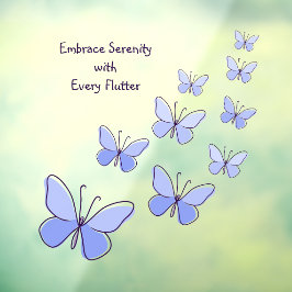 Butterfly Flutter in Blue - 優雅さを抱擁するバスルーム ウィンドウサイン