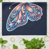 Butterfly for the USA 250th anniversary キッチンタオル (折り畳み)