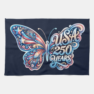 Butterfly for the USA 250th anniversary キッチンタオル