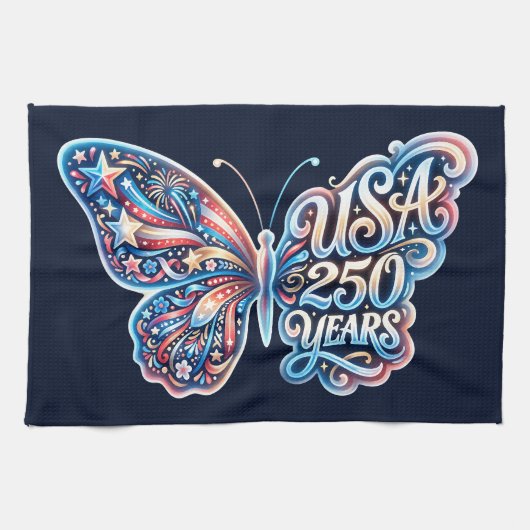 Butterfly for the USA 250th anniversary キッチンタオル (横)