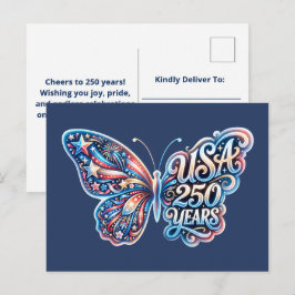 Butterfly for the USA 250th anniversary シーズンポストカード