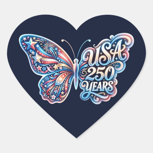 Butterfly for the USA 250th anniversary ハートシール (正面)