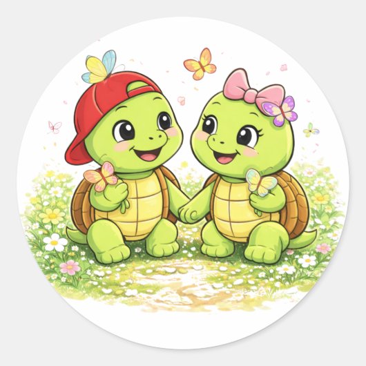 Butterfly Friends ラウンドシール (正面)