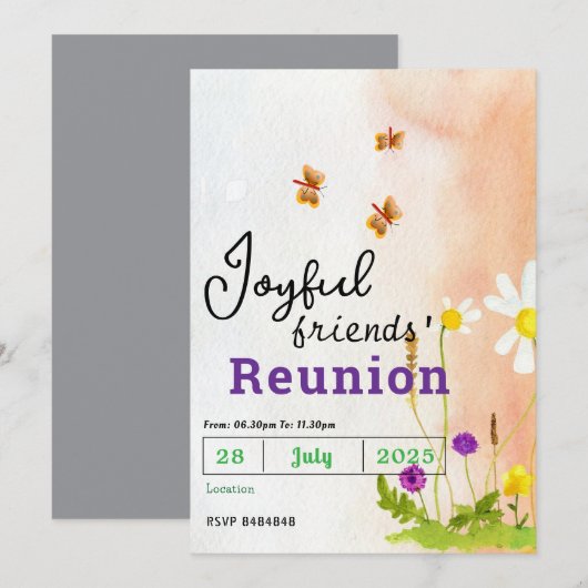 Butterfly Friends' Reunion Invitations  招待状 (正面/裏面)