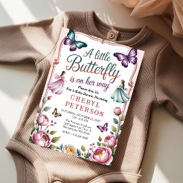 Butterfly Garden Baby Shower 招待状