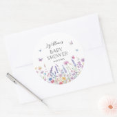 Butterfly Garden Baby Shower Favor Stickers ラウンドシール (封筒)
