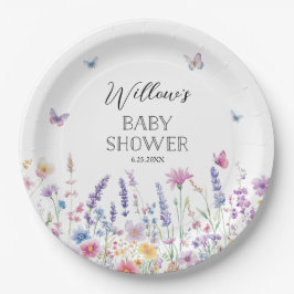 Butterfly Garden Baby Shower Paper Plates ペーパープレート