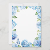 Butterfly Garden Blue Hydrangea Bridal Shower 招待状 (裏面)