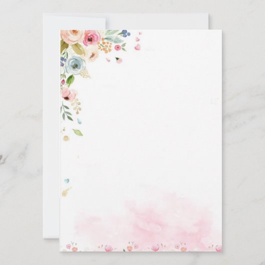 butterfly garden first birthday invitation 招待状 (裏面)