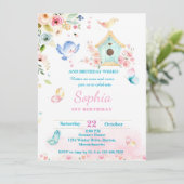 butterfly garden first birthday invitation 招待状 (スタンド正面)