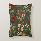 Butterfly Garden Fresh Green Pattern  アクセントクッション (正面(垂直))