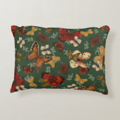 Butterfly Garden Fresh Green Pattern  アクセントクッション (裏面)