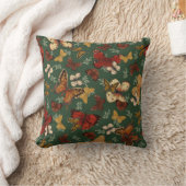 Butterfly Garden Fresh Green Pattern クッション (ブランケット)