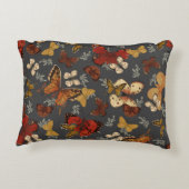 Butterfly Garden Grey Background Pattern  アクセントクッション (裏面)