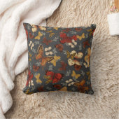 Butterfly Garden Grey Background Pattern  クッション (ブランケット)