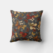 Butterfly Garden Grey Background Pattern  クッション (裏面)