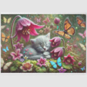 Butterfly Garden Kitten Dreams Decoupage  薄葉紙 (正面)