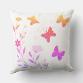 butterfly garden throw pillow クッション (裏面)