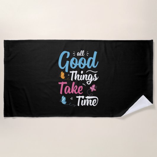 Butterfly Gift | All Good Things Take Time ビーチタオル (正面)