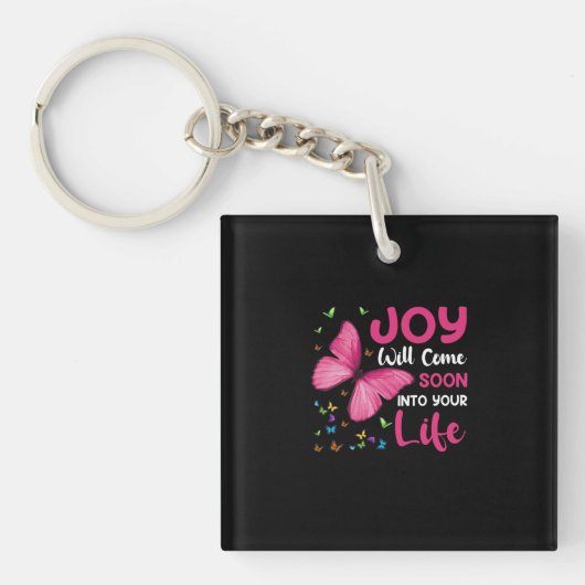 Butterfly Gift | Joy Will Come Soon キーホルダー (正面)