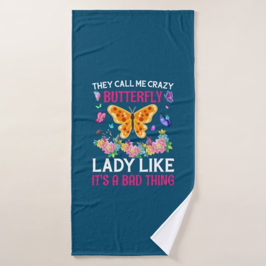 Butterfly Gift | They Call Me Crazy Butterfly バスタオル (バスタオル)