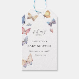 Butterfly Girl Baby Shower ギフトタグ