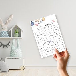 Butterfly Girl Baby Shower Bingo Game 