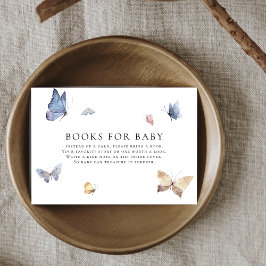 Butterfly Girl Baby Shower Books for Baby エンクロージャーカード