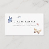 Butterfly Girl Baby Shower Diaper Raffle エンクロージャーカード (正面)
