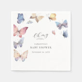 Butterfly Girl Baby Shower Paper Napkin スタンダードカクテルナプキン (正面)