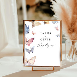 Butterfly Girl Baby Shower Table Top Sign フォトプリント