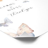 Butterfly Girl Baby Shower Table Top Sign フォトプリント (角)