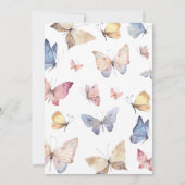 Butterfly Girl Baby Shower Watercolor Invitation 招待状 (裏面)