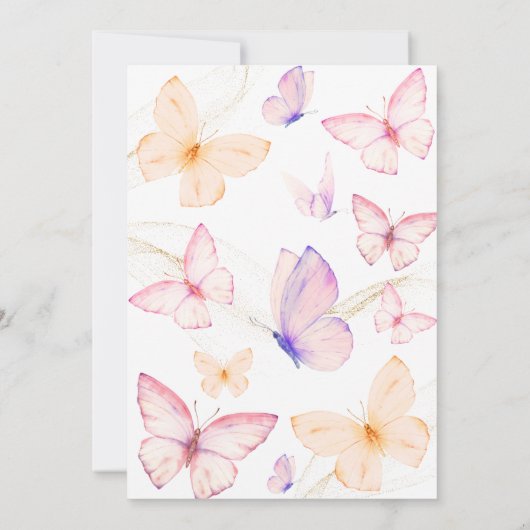 Butterfly girl Birthday  招待状 (裏面)