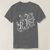 Butterfly Grunge Fairycore Aesthetic Letter R Mono Tシャツ (デザイン正面)