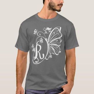 Butterfly Grunge Fairycore Aesthetic Letter R Mono Tシャツ