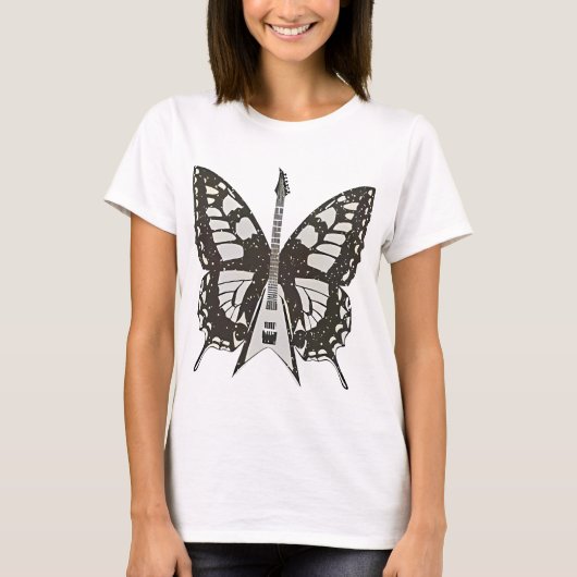 butterfly guitar t shirt tシャツ (正面)