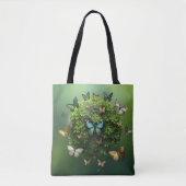 Butterfly Harmony Nature Sphere Eco Tote Bag トートバッグ (正面)