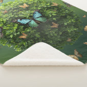 Butterfly Harmony Nature Sphere Sherpa Blanket   シェルパブランケット (3/4)