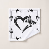 "Butterfly & Heart" Bath Towell Set バスタオルセット (ウォッシュタオル)