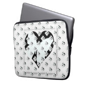 Butterfly Heart On White ラップトップスリーブ (正面左)