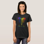 Butterfly Heart Rainbow Love Is Love LGBT Gay Lesb Tシャツ (正面フル)