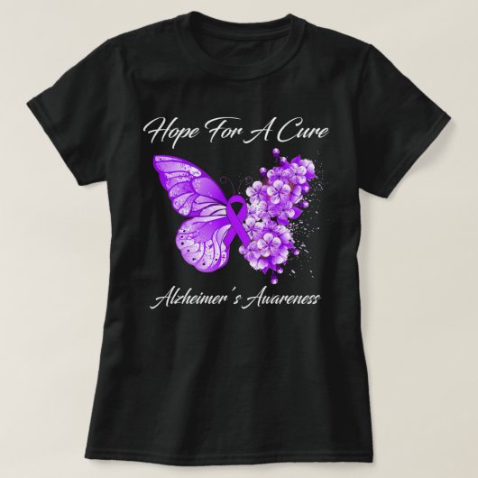 Butterfly Hope For A Cure Alzheimer’S Awareness Tシャツ (デザイン正面)