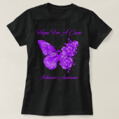 Butterfly Hope For A Cure Alzheimer'S Awareness Tシャツ (デザイン正面)