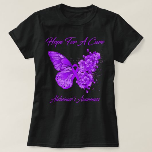 Butterfly Hope For A Cure Alzheimer'S Awareness Tシャツ (デザイン正面)