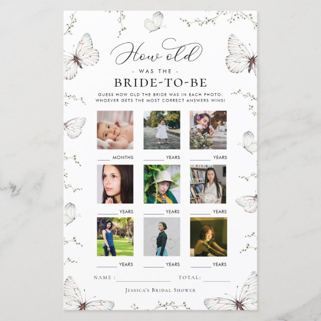 Butterfly How Old Was The Bride Game (正面)