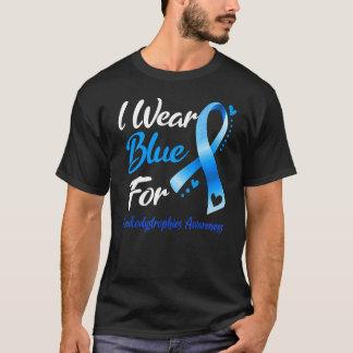 Butterfly I Wear Blue For Leukodystrophies Awarene Tシャツ